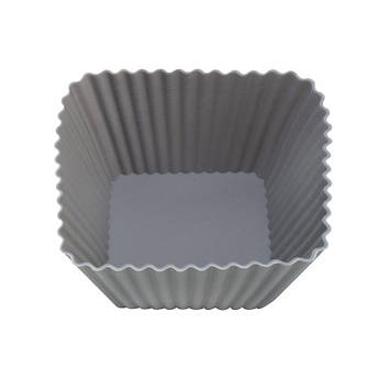 Силіконові форми для випічки мафінів та кексів, набір 10 шт, різні фігури, бірюзові – термостійкі, не прилипає, для духовки, мікро Сірий, Квадратна