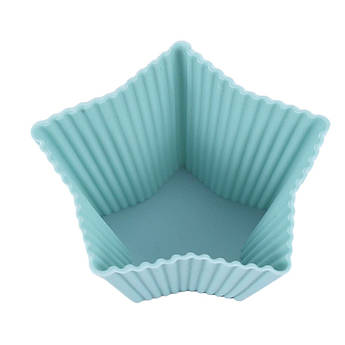 Силіконові форми для випічки мафінів та кексів, набір 10 шт, різні фігури, бірюзові – термостійкі, не прилипає, для духовки, мікро Бірюзовий, Зірочка