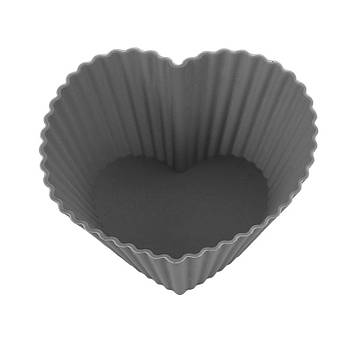 Силіконові форми для випічки мафінів та кексів, набір 10 шт, різні фігури, бірюзові – термостійкі, не прилипає, для духовки, мікро Сірий, Сердечко