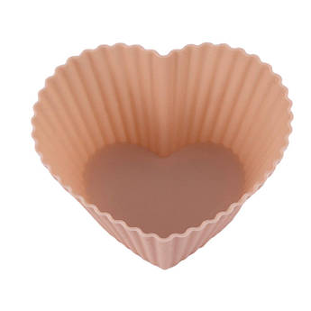Силіконові форми для випічки мафінів та кексів, набір 10 шт, різні фігури, бірюзові – термостійкі, не прилипає, для духовки, мікро Бежевий, Сердечко