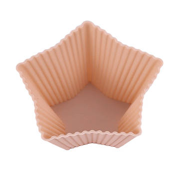 Силіконові форми для випічки мафінів та кексів, набір 10 шт, різні фігури, бірюзові – термостійкі, не прилипає, для духовки, мікро Бежевий, Зірочка