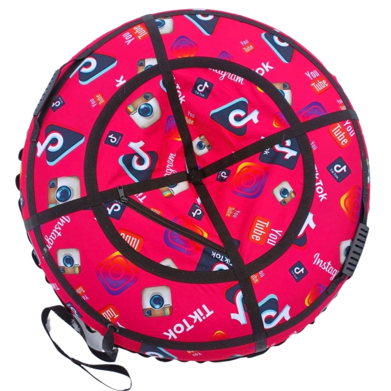 Тюбінг Надувні санки Нові 2024 року, 120см Люкс для катання з гірки, камера 15, малиновий