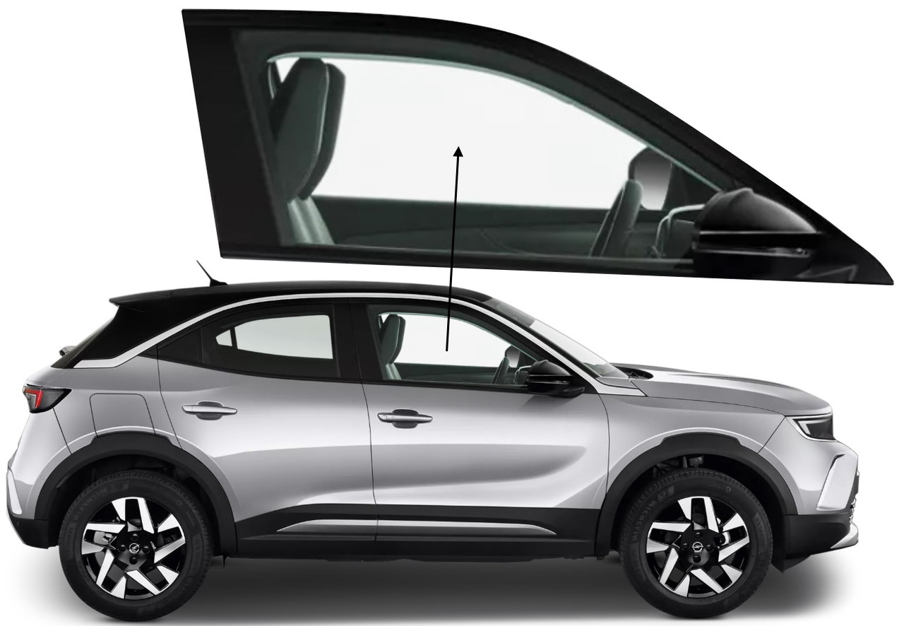 Бічне скло Opel Mokka 2021-2024 передніх дверей праве, фото 1