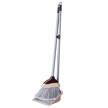 Набір для прибирання щітка + совок крем/темно-коричневий Євро Алеана