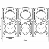BINERA сірий Розетка зовнішня 3-а із заземленням IP65 Videx, фото 4