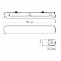 LED Світильник лінійний під лампу 2*T8 0,6м 220V IP65 VL-BNW-T8062G Videx, фото 11
