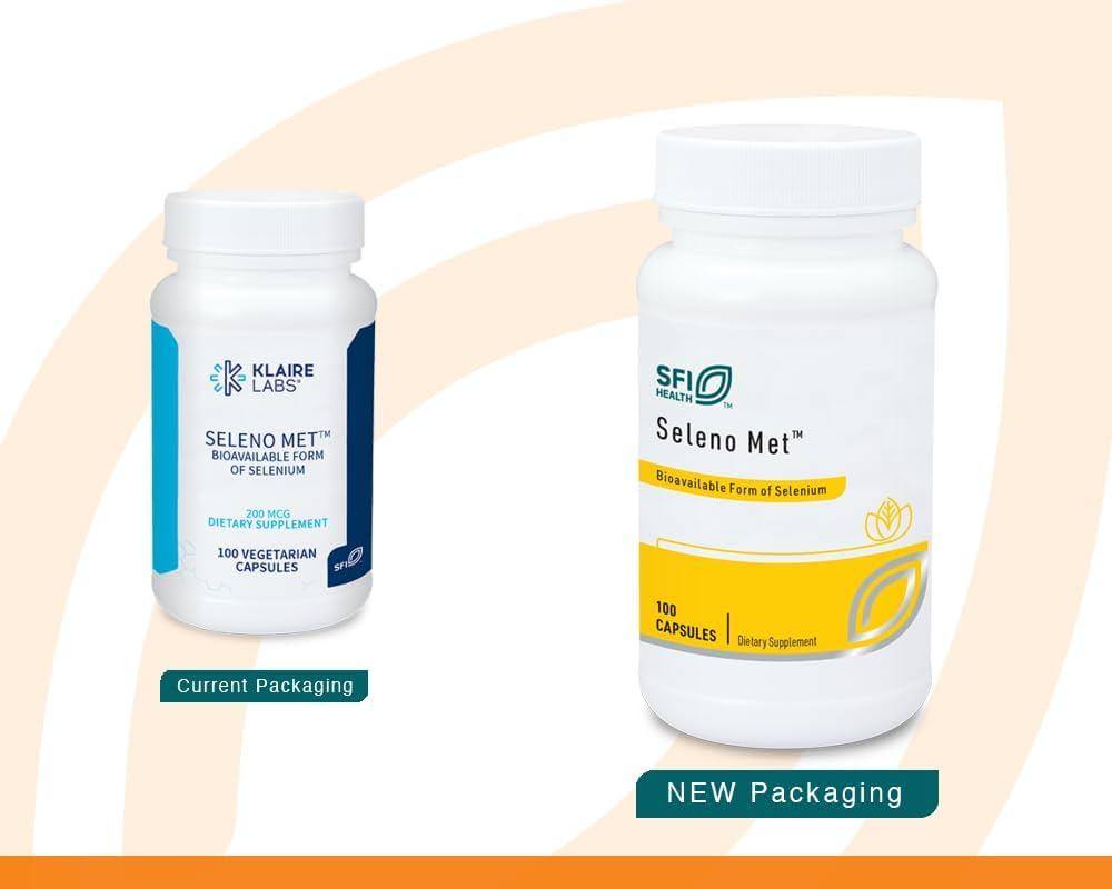 Klaire Labs Seleno Met — 200 mcg / Селенометіонін 200 мкг 100 капс BX619, фото 1