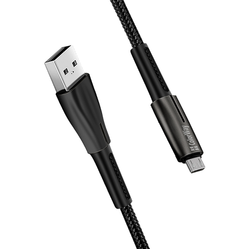 Кабель USB MicroUSB ColorWay CW-CBUM035-BK 2,4A плетений шнур 1м чорний, фото 1