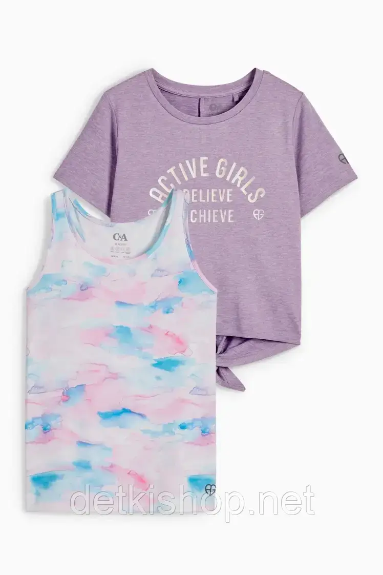 Компелкт для дівчинки спортивний топ і майка, фото 1