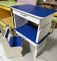 Дитячий столик з шухлядою в асортименті регулюється по висоті (без стільчика)
