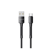 Кабель USB Type-C Havit HV-CB6197 2,1А 1м чорний, фото 2