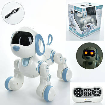 Робот собака на радіокеруванні Smart Robot Dog 6601 підсвічування звук реагує на дотик