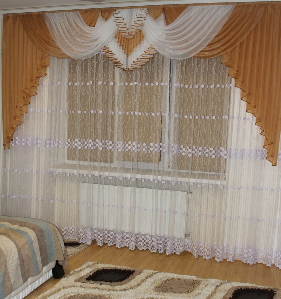 Шифоновий ламбрекен №106 3м карамель