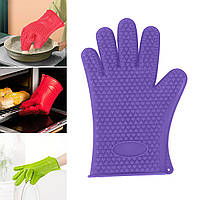 Силіконова рукавичка для кухні кухонна рукавиця прихватка для гарячого рукавиця термостійка 26.5х17 см