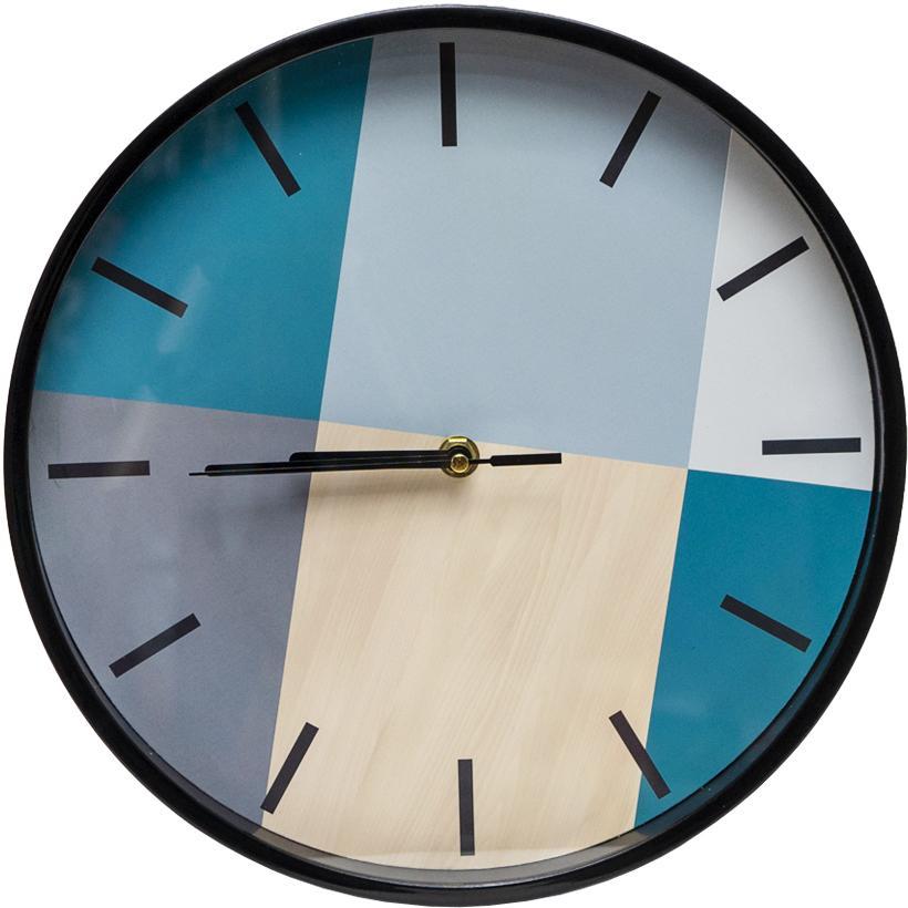 Годинник настінний №-74 на батарейках, матеріал пластик, розмір 30см, чорний