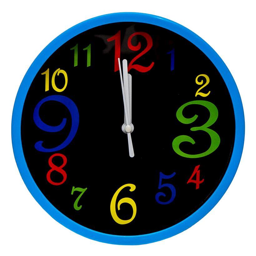 Годинник настінний №-27 на батарейках, матеріал пластик, розмір 19см, синій