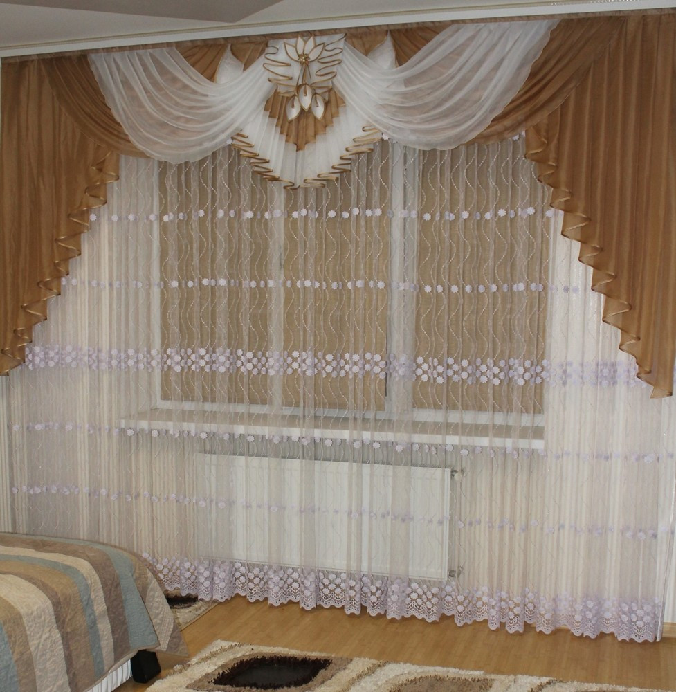 Шифоновий ламбрекен №106 3м коричневий