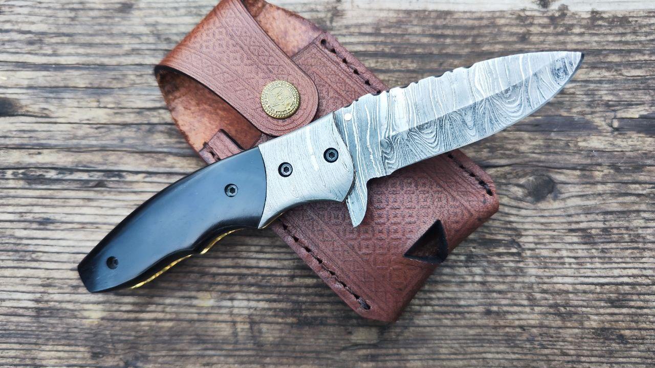 Ніж складаний з дамаської сталі s-55, фото 1