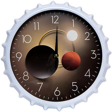 Годинник настінний №-81 на батарейках, матеріал пластик, розмір 33см, білий