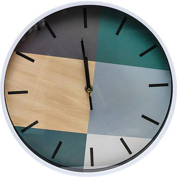 Годинник настінний №-75 на батарейках, матеріал пластик, розмір 30см, білий