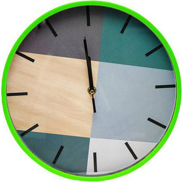Годинник настінний №-77 на батарейках, матеріал пластик, розмір 30см, зелений