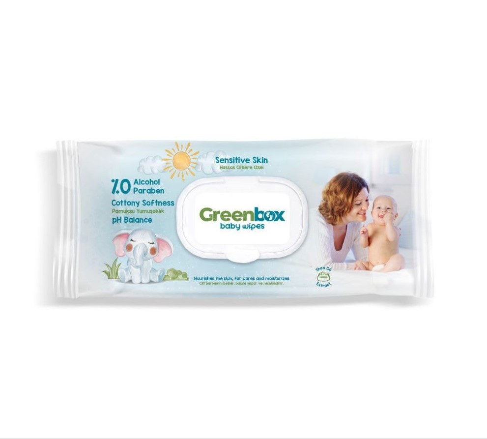 Вологі серветки Greenbox дитячі з клапаном (120 шт)
