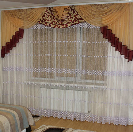 Ламбрекен 3м №308 бордо, фото 1