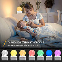 Нічник генератор білого шуму Swan Baby Q 2 для сну та релаксації для новонароджених дітей та дорослих Місяць 7 кольорів звукові ге, фото 4
