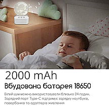 Нічник генератор білого шуму Swan Baby Q 2 для сну та релаксації для новонароджених дітей та дорослих Місяць 7 кольорів звукові ге, фото 6