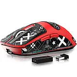 Мишка ATTACK SHARK X6 Red + Док-станція RGB | Сенсор PAW3395 | 65 годин акум, фото 3