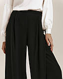 Жіночі чорні штани палаццо широкі розріз Україна, фото 8