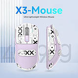 Бездротова мишка ATTACK SHARK X3 Purple | Сенсор PAW3395 | 65 годин акум, фото 5