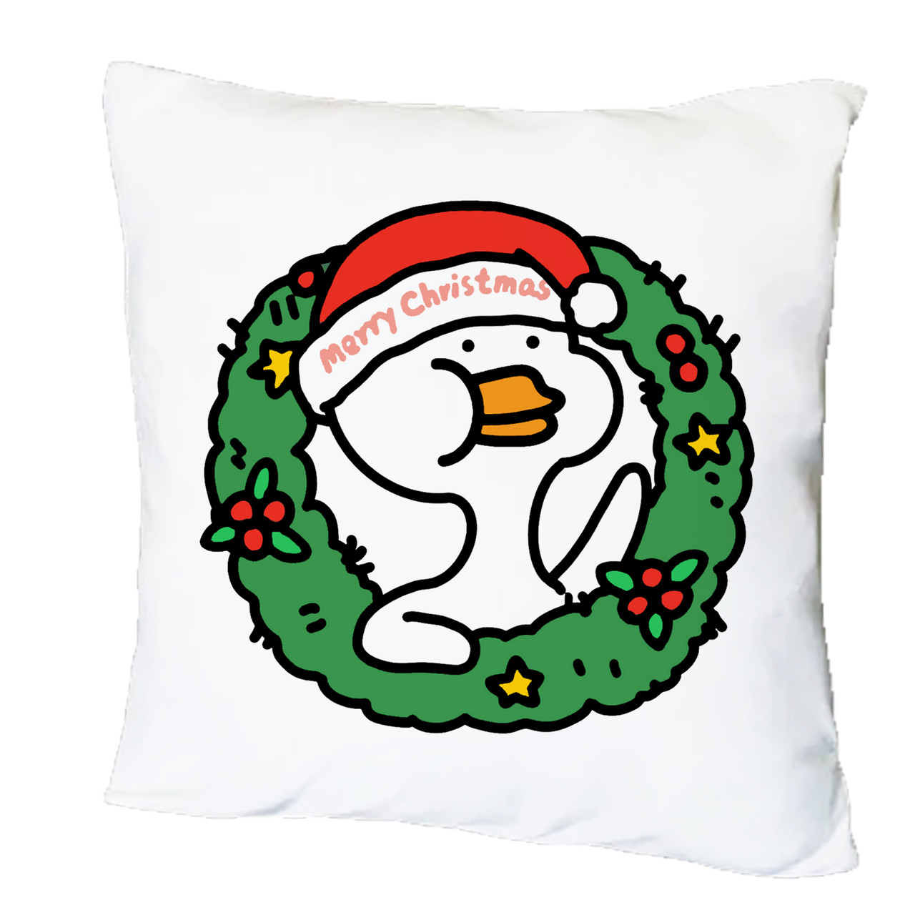 Подушка з друком "Merry Christmas duck" (21561)