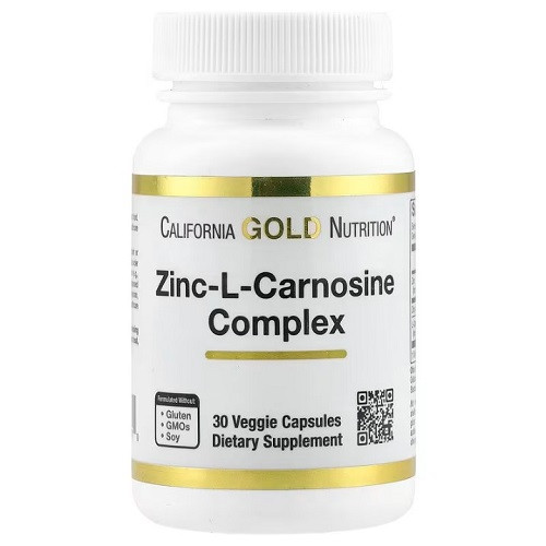 Вітамін Цинк California Gold Nutrition Zinc-L-Carnosine Complex (30 капсул.)