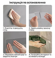 Кутова/пряма пластикова полиця на присосках для ванної. Прозоро-зелений органайзер-трансформер у ванну кімнату, фото 11