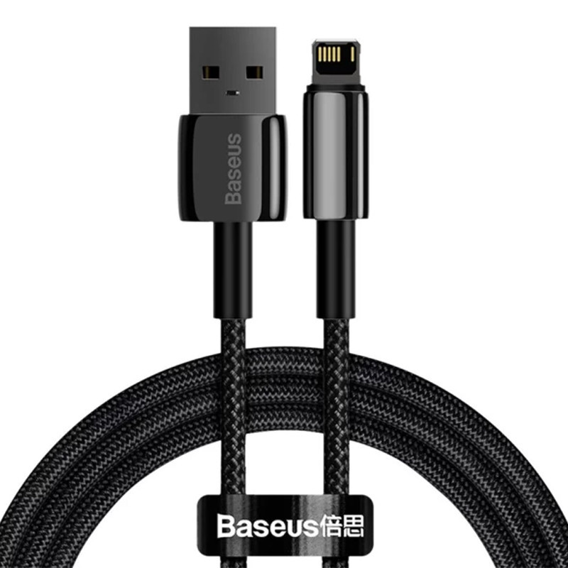 USB кабель Baseus Tungsten Gold USB to Lightning Cable 2.4A (1m) (CALWJ-0), Black, фото 1