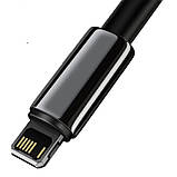 USB кабель Baseus Tungsten Gold USB to Lightning Cable 2.4A (1m) (CALWJ-0), Black, фото 2