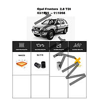 Комплект фільтрів Opel Frontera 2.8 TDI (1995-1998) WIX