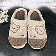 Тапочки домашні теплі жіночі або підліткові коричневі з ведмедиком 4720, фото 5
