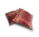 Комплект декоративних подушок Firanka Damask 43х43см 2шт бордовий із золотистим (п_0732), фото 2