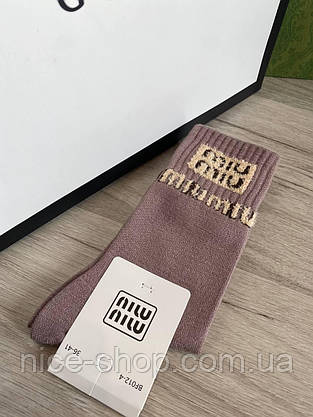 Шкарпетки MIU MIU теплі кашемір, фото 5