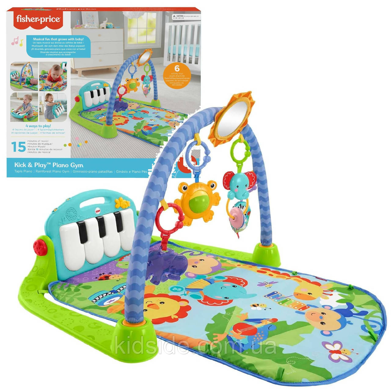 Fisher Price HBB73 Розвивальний килимок 3-в-1 Піаніно