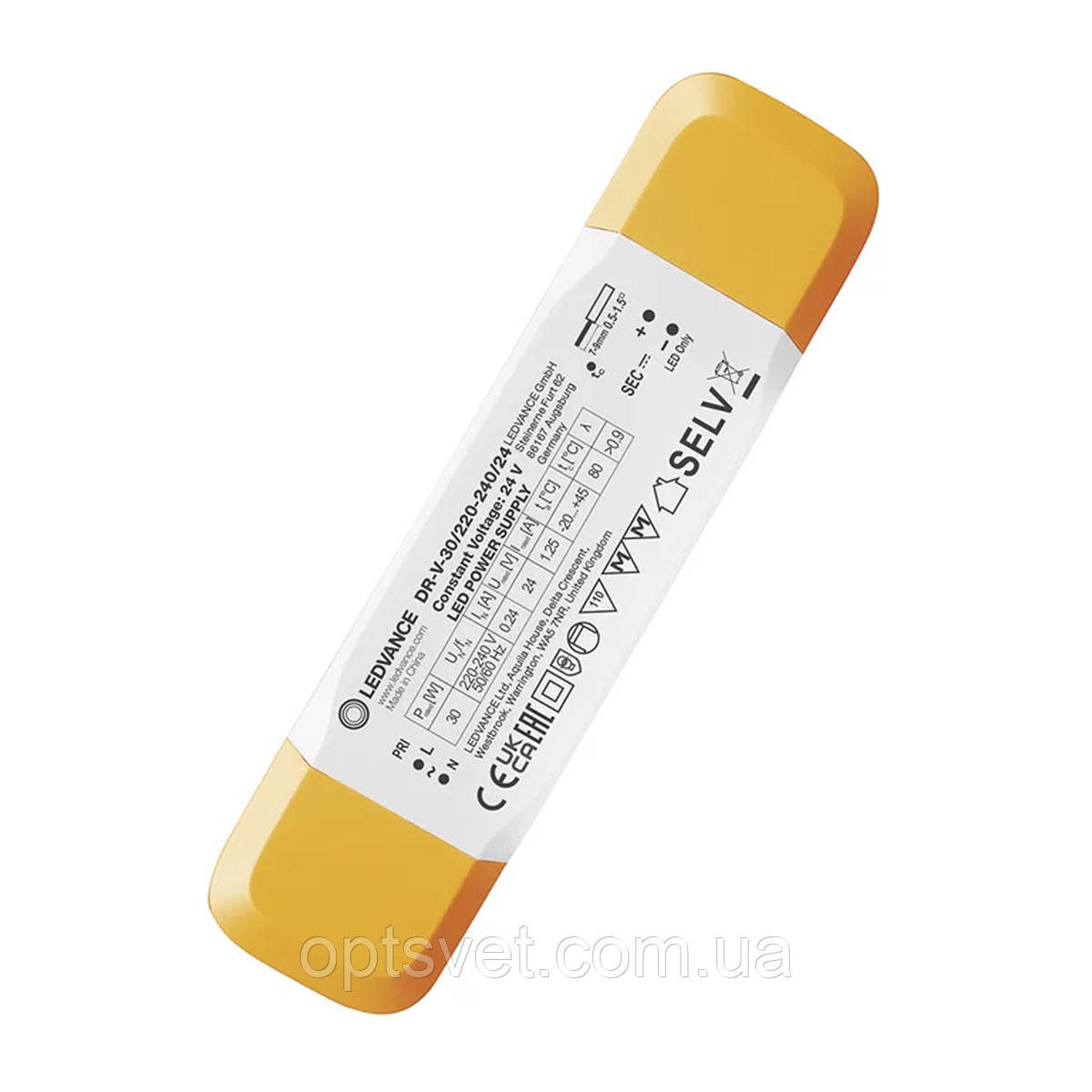 Блок живлення Ledvance DR-V 24 V 30 W 1,25 A IP20 (4058075754928), фото 1