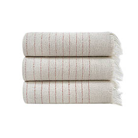 Рушник із льону Lotus Home — Line кораловий 50*90