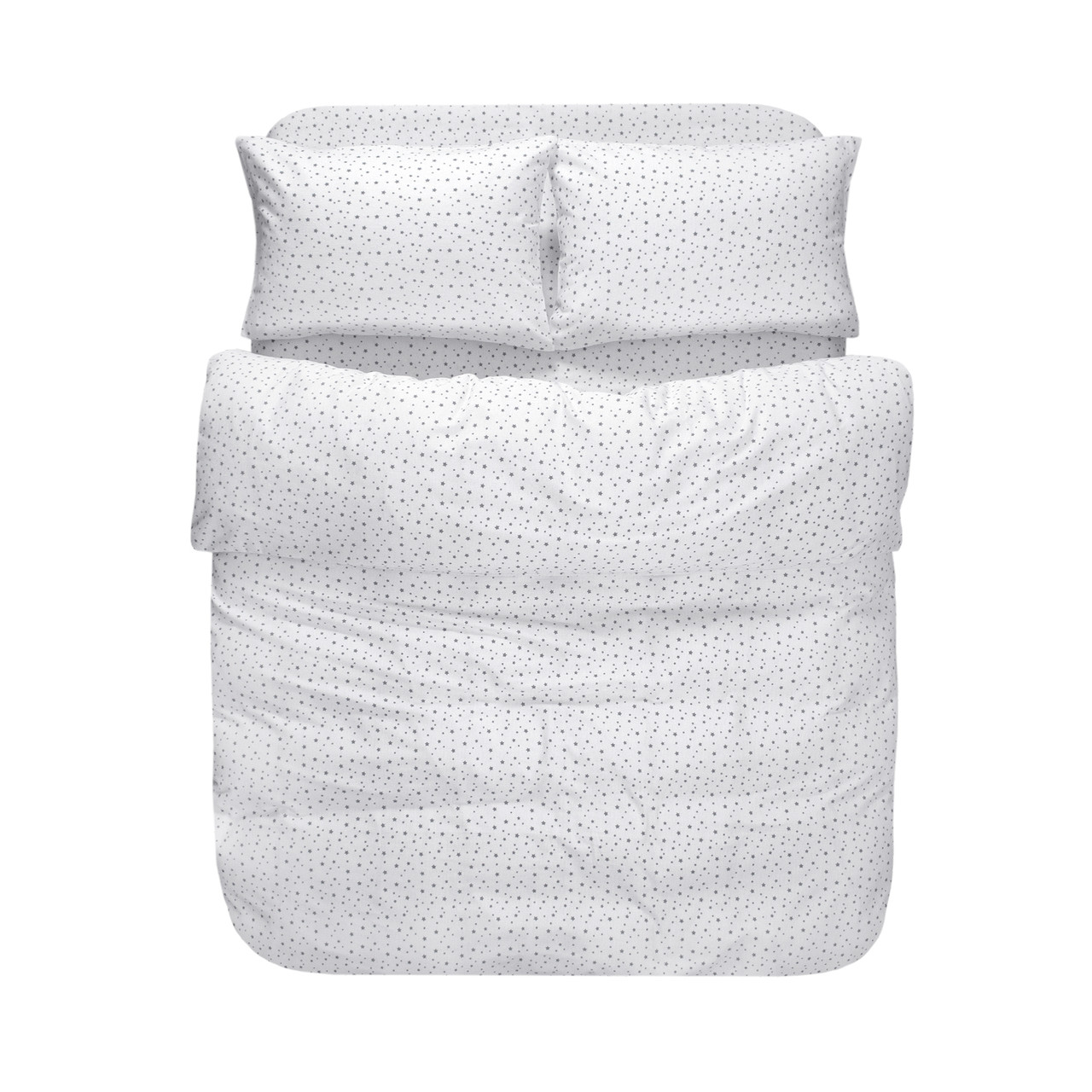 Постільна білизна Lotus Home Фланель - Sky Full білий/сірий полуторний, фото 1