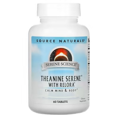 Теанін з Релора 60 таб препарат від стресу антидепресант Source Naturals USA
