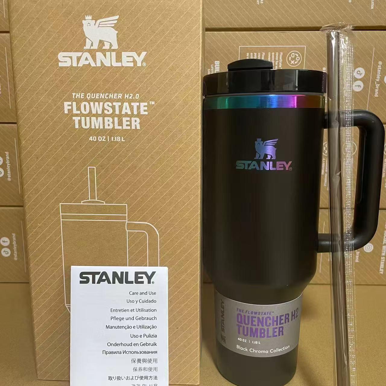 Термос термочашка Stanley Quencher H2.0 Tumbler з нержавіючої сталі 1,18 л Black Chrome Collection KT6007826