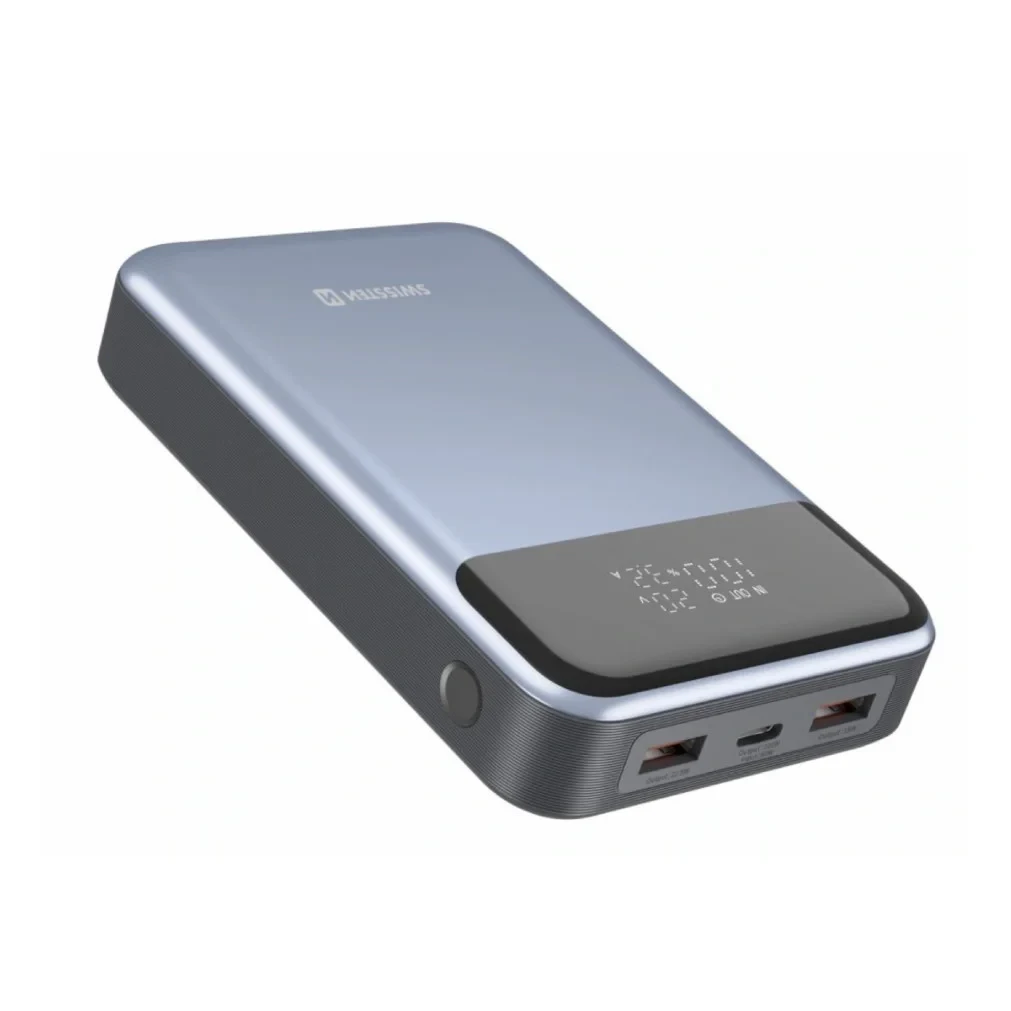 Зовнішній портативний акумулятор Swissten 20000mAh 100W Black Silver (8595217483781)