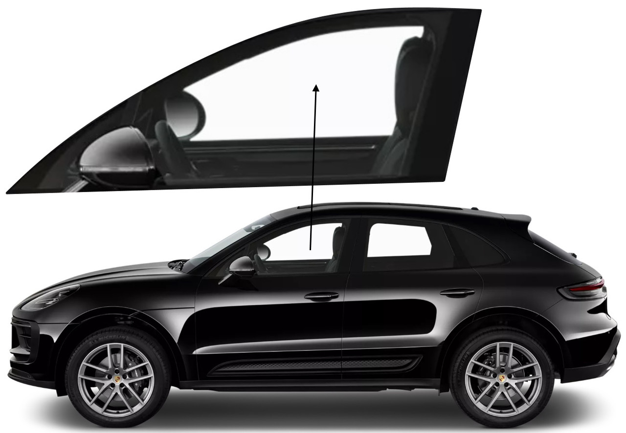 Бічне скло Porsche Macan 2014-2025 передніх дверей ліве, фото 1