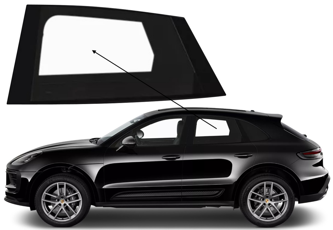 Бічне скло Porsche Macan 2014-2025 задніх дверей ліве, фото 1